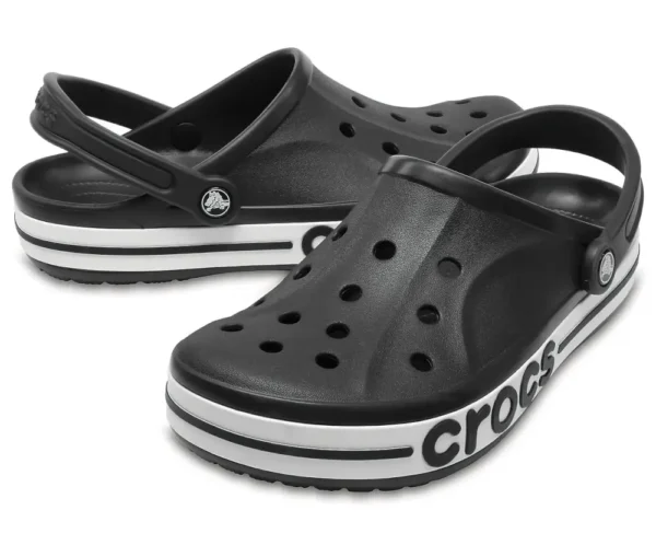 Black/White Bayaband Crocs
