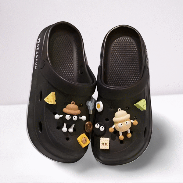 Black Basic Medical Crocs + Jibbitz